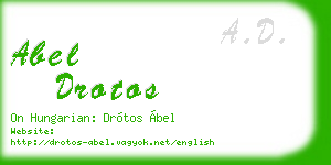 abel drotos business card